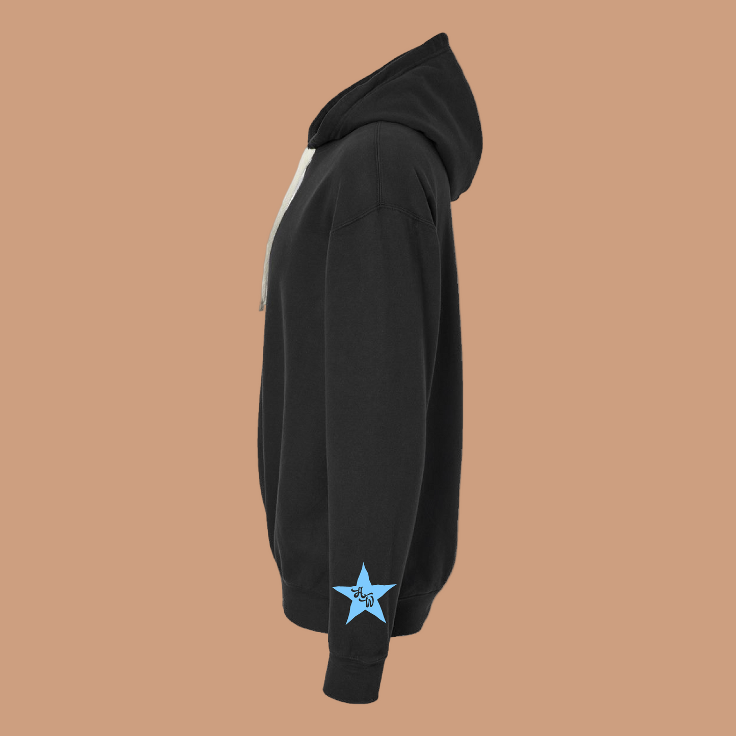 HW Blue Star - Black Comfort Colors Hoodie