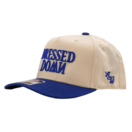 Dressed Down 5 Panel Snapback - ROYAL/NATURAL