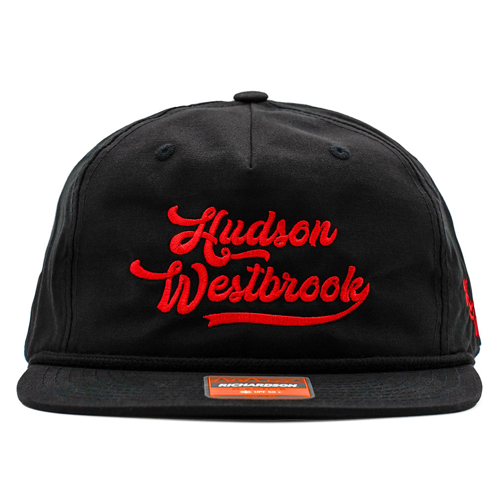 Hudson Westbrook Design - Richardson 256 Rope Cap - BLACK with RED HW