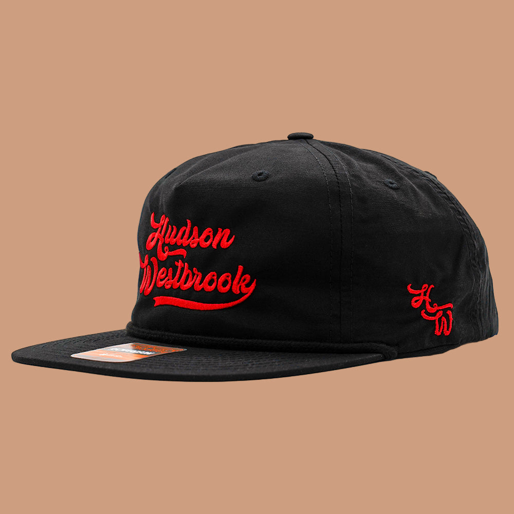 Hudson Westbrook Design - Richardson 256 Rope Cap - BLACK with RED HW