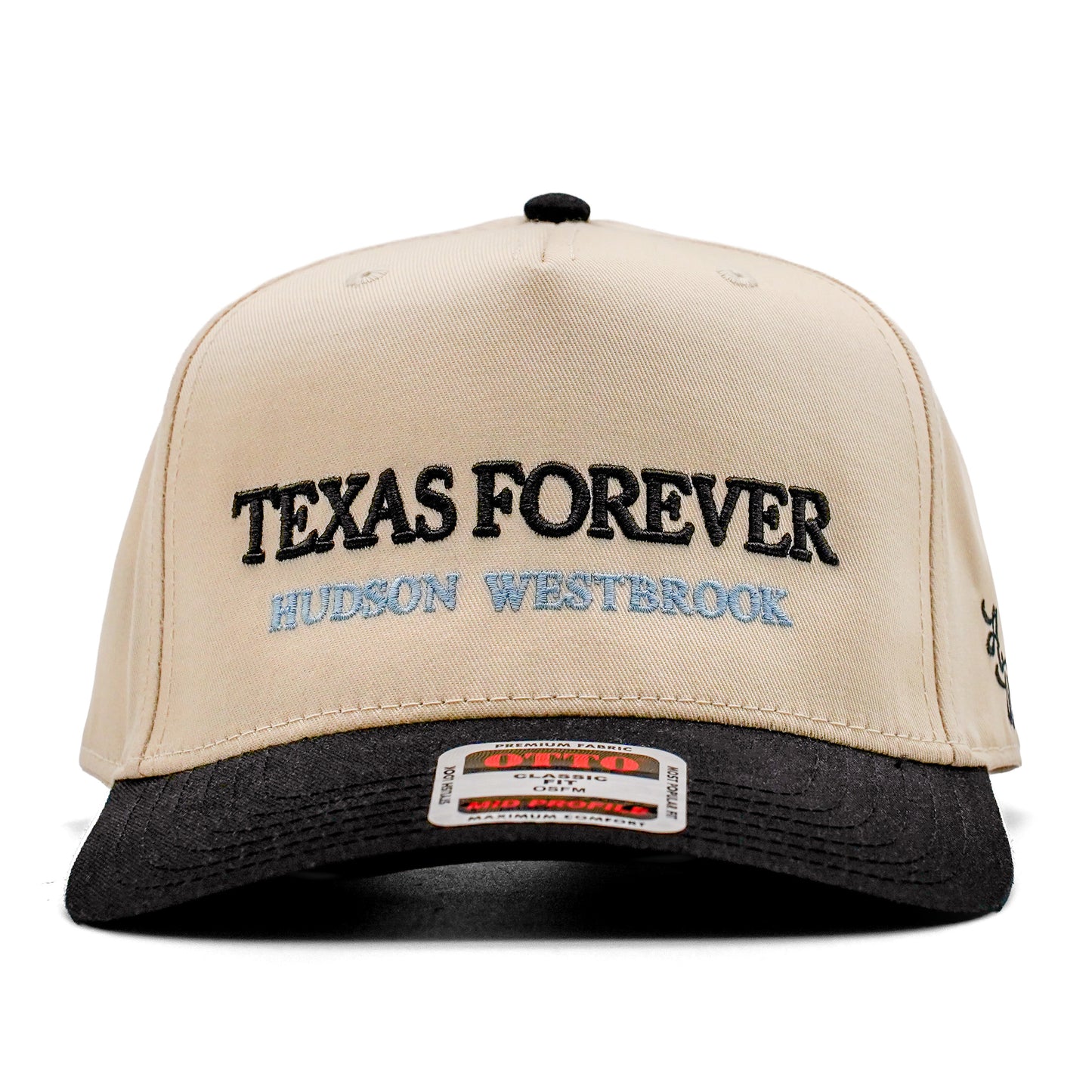 Texas Forever - Two Toned 5 Panel Cap - BLACK/NATURAL