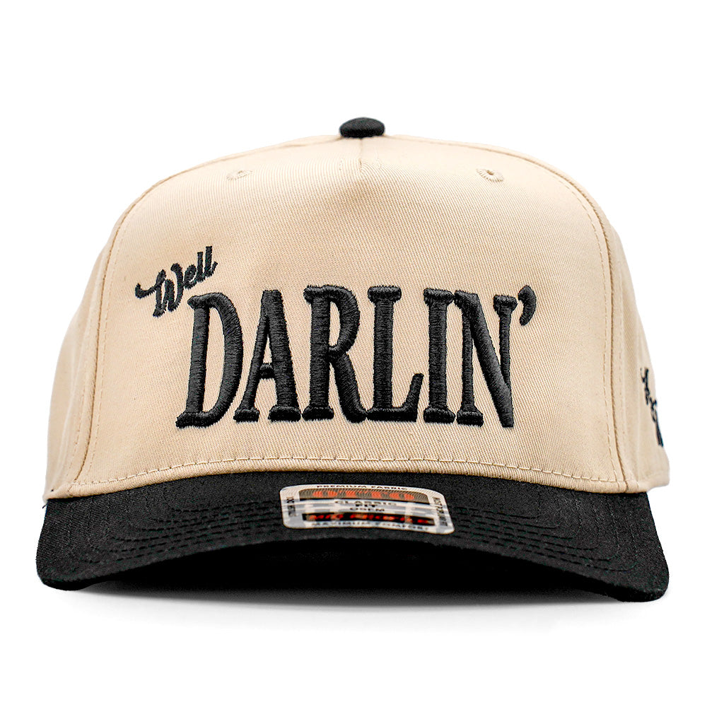 Well Darlin' - Two Toned Black Cap - BLACK/NATURAL