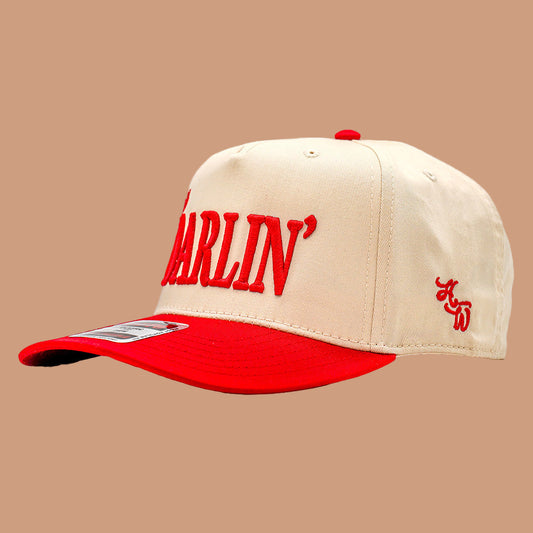 Well Darlin' Two Toned 5 Panel Cap - RED/NATURAL