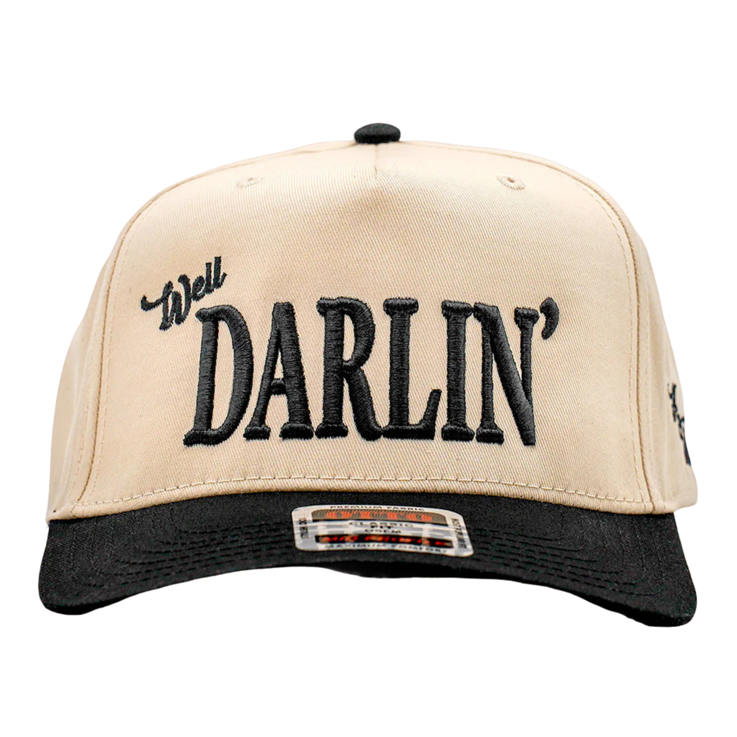 Well Darlin' - Two Toned Black Cap - BLACK/NATURAL