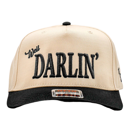 Well Darlin' - Two Toned Black Cap - BLACK/NATURAL