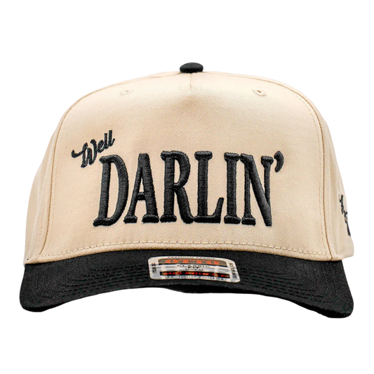 Well Darlin' - Two Toned Black Cap - BLACK/NATURAL