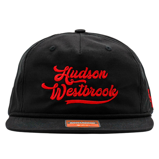Hudson Westbrook Design - Richardson 256 Rope Cap - BLACK with RED HW