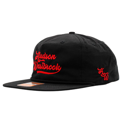 Hudson Westbrook Design - Richardson 256 Rope Cap - BLACK with RED HW