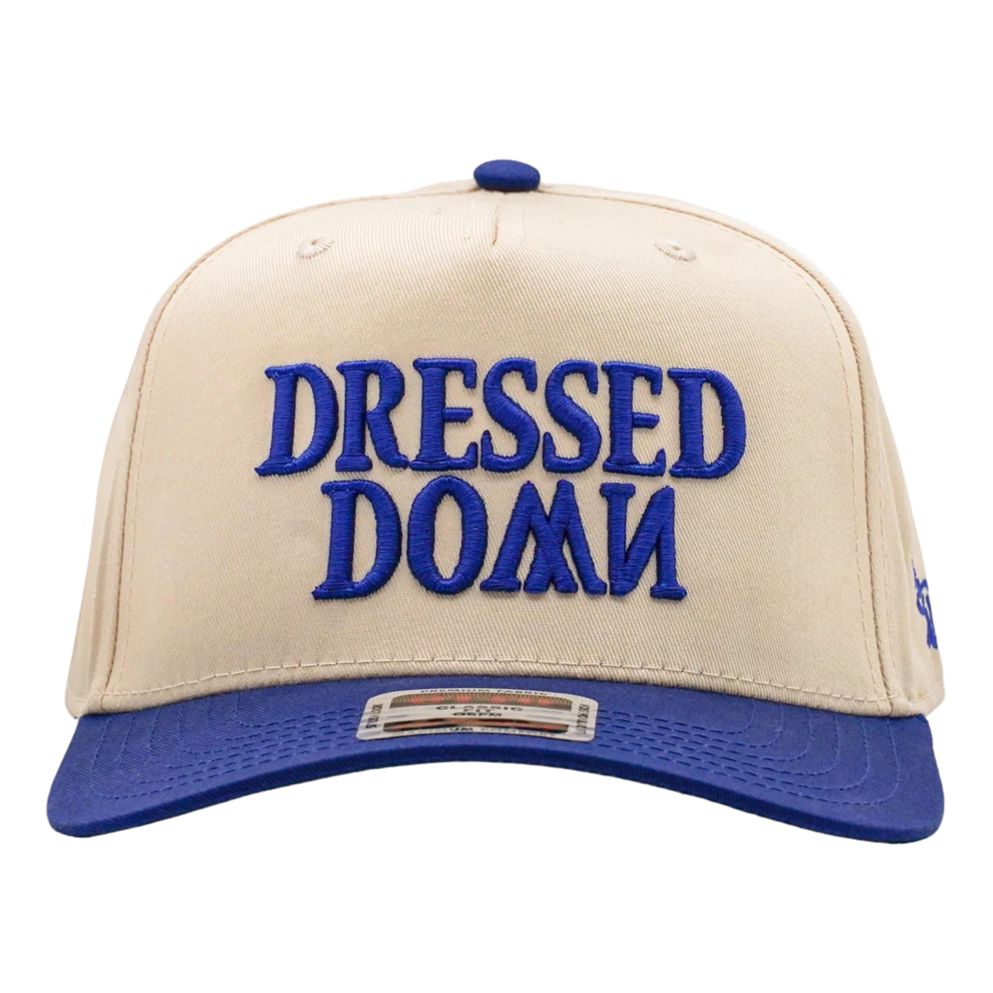 Dressed Down 5 Panel Snapback - ROYAL/NATURAL