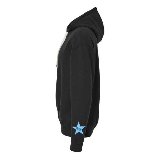 HW Blue Star - Black Comfort Colors Hoodie
