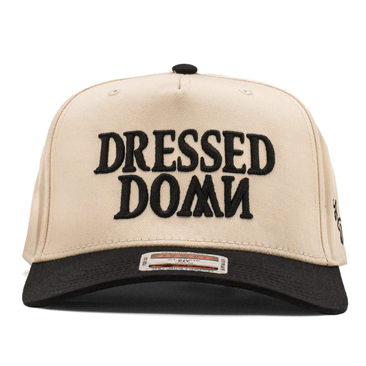 Dressed Down 5 Panel Snapback -BLACK/NATURAL