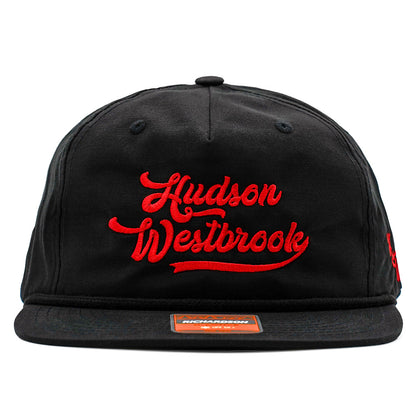 Hudson Westbrook Design - Richardson 256 Rope Cap - BLACK with RED HW