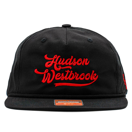 Hudson Westbrook Design - Richardson 256 Rope Cap - BLACK with RED HW