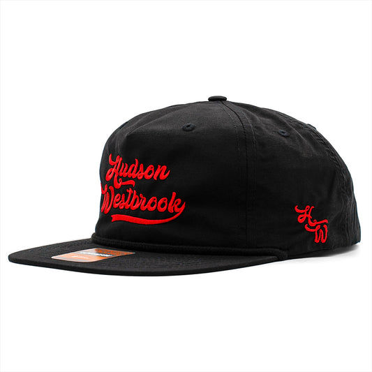 Hudson Westbrook Design - Richardson 256 Rope Cap - BLACK with RED HW