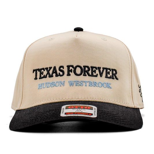 Texas Forever - Two Toned 5 Panel Cap - BLACK/NATURAL