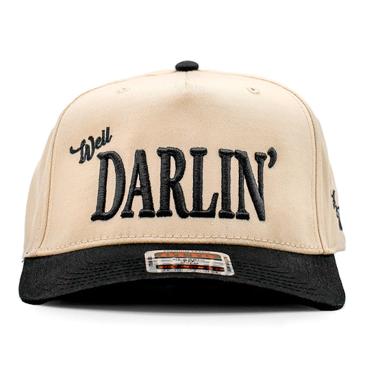 Well Darlin' - Two Toned Black Cap - BLACK/NATURAL