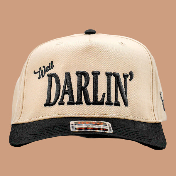 Well Darlin' - Two Toned Black Cap - BLACK/NATURAL